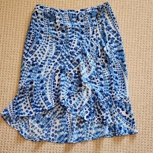 The Limited Asymmetrical Blue and White Skirt